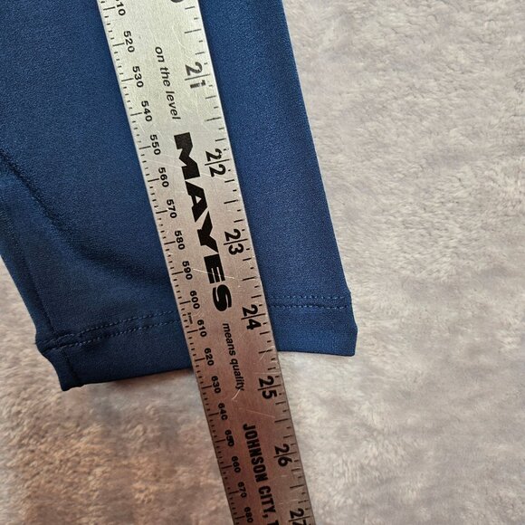 Susan Graver liquid knit Womens L blue Open Front Cardigan Pockets career flowy - Picture 4 of 12